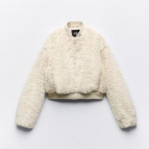 Zara Cream Teddy Jacket